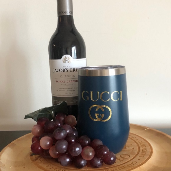 Navy & Gold Stemless Wine Cup - Picture 3 of 4